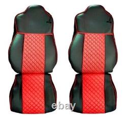 Truck Seat Covers Red PU Leather for Mercedes Actros EURO 6 2015-2021