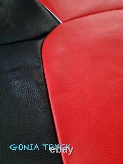 Truck Seat Covers Set for Daf 95, 105 XF, LF, CF, Eco Leather, Red/Black