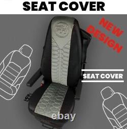 Truck Seat Covers Volvo Fh4 / Fh5 Black/grey Eco Leather + Fabric In Middle