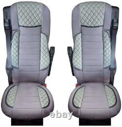 Truck Set Gray for DAF XF 106 Euro 6 2014+ Luxury Seat Cover Eco-Leather & Suede