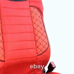 Truck Set for Iveco Stralis 2004-2018 Luxury Seat Cover Red Eco Leather & Suede