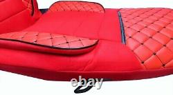 Truck Set for Iveco Stralis 2004-2018 Luxury Seat Cover Red Eco Leather & Suede