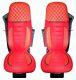 Truck Set for Renault T 2014+ Luxury Seat Cover Red Eco Leather & Suede L/R