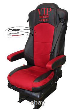 Truck Truck seat covers VIP protective covers imitation leather black red for Actros Mp4 Mp5