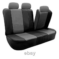 Truck Van Seat Cover for Integrated Seatbelt Gray Black with black Floor Mats