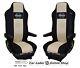 Truck seat covers black beige suitable for MAN TGA TGX TGS TGM until 2020 with 1 belt