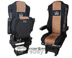Truck seat covers black brown suitable for Mercedes Actros MP4 from 2011
