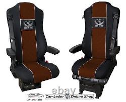 Truck seat covers black brown suitable for Mercedes Actros MP5 passenger folding