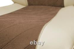 Truck seat covers faux leather fabric beige brown suitable for Mercedes Actros MP4 2011