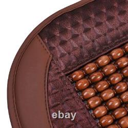 UK 1XNatural Wood Beaded Seat Cover Massaging Cool Cushion for Car Truck Brown