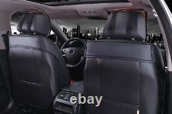 Universal Front Black Pu Leather Seat Covers Car Van Motorhome Bus Mpv Truck