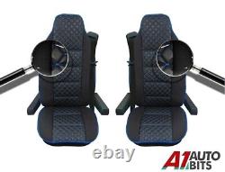 Universal Premium Black Leatherette & Fabric Comfort Seat Covers For Truck Lorry