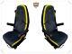 VOLVO SEAT COVERS VOLVO FH4 Black&Black + yellow ECO LEATHER SEAT COVERS v-style