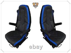 VOLVO SEAT COVERS VOLVO FH4 / FH5 Black&Black + blue ECO LEATHER SEAT COVERS