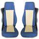 Volvo FH4 FH12 FH16 AFTER 2014 Truck Seat Covers ECO LEATHER Blue Beige center