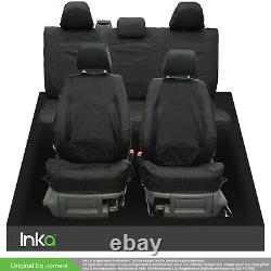 Vw Amarok Pick Up Truck Inka Front & Rear Tailored Waterproof Seat Covers Black